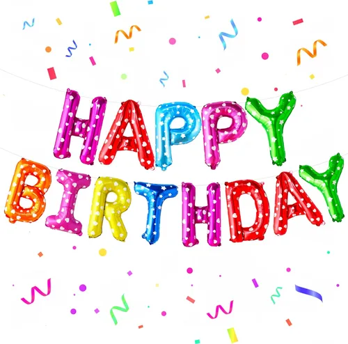 Miniatura 10 de KatchOn Cartel y globos de feliz cumpleaños azul claro – Cartel de lunares de 16 pulgadas para decoración de cumpleaños azul de niña Estrella azul