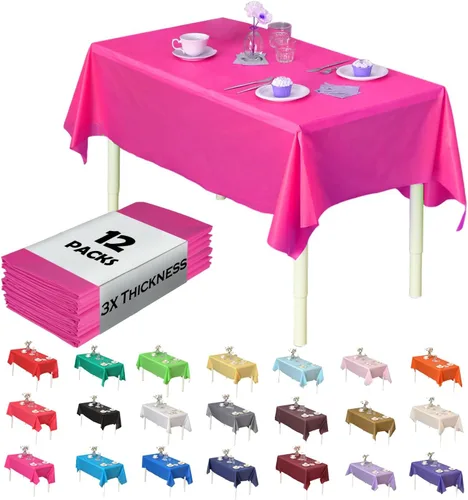 Miniatura 5 de Paquete de 12 manteles de plástico resistentes, reutilizables., Azul Royal Azul real