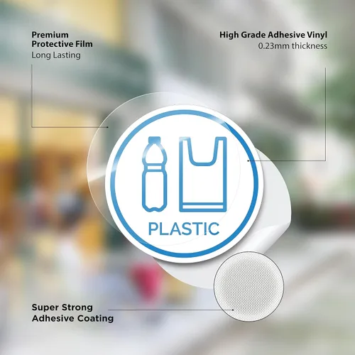 Miniatura 3 de Paquete de 6 calcomanías de vinilo autoadhesivas de reciclaje de 6 pulgadas, papel, plástico, plástico, metal, basura, logotipos de reciclaje