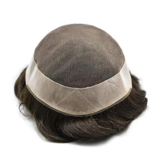 Miniatura 4 de LYRICAL HAIR Toupee - Peluca de cabello transpirable de encaje francés de repuesto de piel sintética de polietileno alrededor de peluca duradera