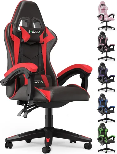 Miniatura 11 de Silla de juegos Bigzzia, silla de juego de computadora con soporte lumbar, sillas de videojuegos cómodas para adultos y niños, silla de jugador