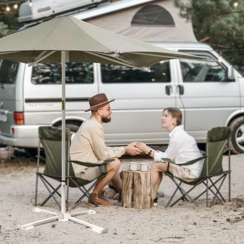 Miniatura 8 de Soporte portátil plegable para sombrilla de playa, soporte portátil para sombrilla de patio, tamaño de anclaje de sombrilla para exteriores, más