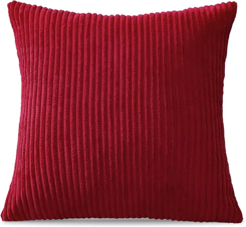 Miniatura 287 de Artscope Fundas de Almohada de Pana a Rayas Acogedoras Súper Suaves Decorativas Cuadradas Fundas de Cojín para Sofá Sillón Dormitorio Decoración