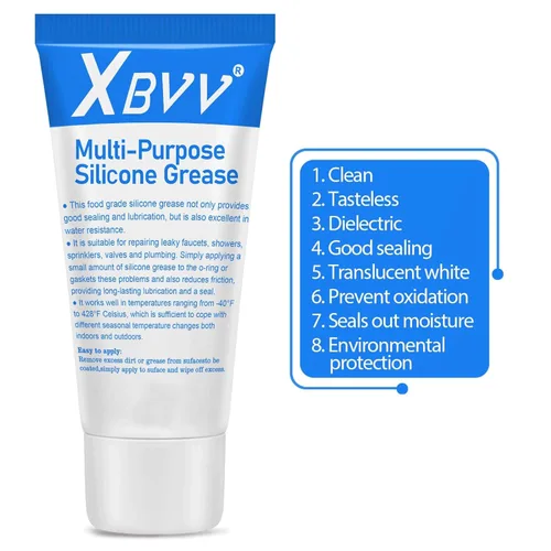 Miniatura 3 de XBVV Grasa lubricante de silicona de grado alimenticio para juntas tóricas de grifo impermeable y filtro de piscina, paquete de 3 tubos de 1 onza