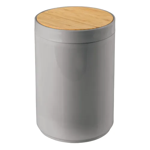 Miniatura 8 de mDesign Basurero de plástico redondo pequeño - Papelera de basura con contenedor de tapa de cierre oscilante - Papelera de baño - Sostiene residuos