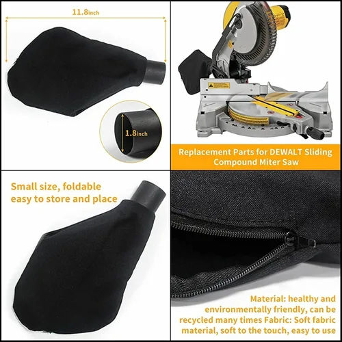 Miniatura 6 de Bolsa de polvo para sierra ingletadora N126162 Bolsa de recogida de polvo para sierra de mesa Dewalt B&D DW715 DW713 DW716 DW716XPS DWS782 DWS780