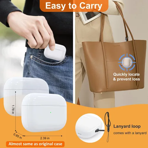 Miniatura 6 de Funda de carga inalámbrica para AirPods Pro 2ª y 1ª, puerto USB-C, repuesto de funda de cargador con botón de sincronización de emparejamiento