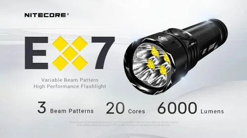 Miniatura 2 de Nitecore EX7 Linterna de 6,000 lúmenes – Linterna recargable de alto rendimiento con foco, luz de inundación, mixta – Carga rápida USB-C, alcance