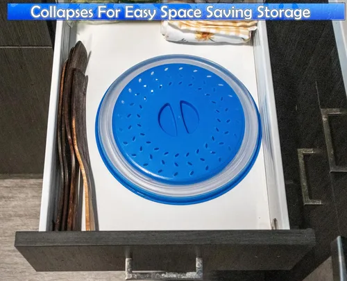 Miniatura 4 de Cubierta protectora contra salpicaduras de microondas, tapa plegable para protección de alimentos y fácil almacenamiento, sin BPA, apta