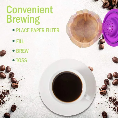 Miniatura 7 de CAPMESSO Filtros de papel de café desechables de repuesto, filtro Keurg compatible con cápsulas reutilizables de una sola porción Keurig Cafetera