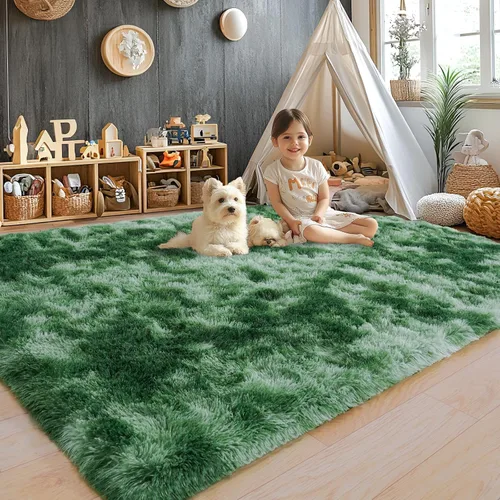 Miniatura 122 de Alfombras de área de 8x10 para sala de estar, alfombra shaggy grande ultra suave y esponjosa para dormitorio, alfombras de felpa mullida Blanco crema