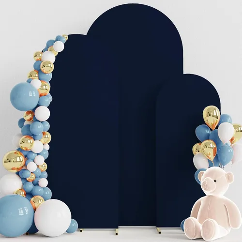 Miniatura 15 de Wokceer Juego de 3 fundas de arco de boda de elastano ajustadas para arco de boda para parte superior redonda, soporte de arco de Chiara para Beige