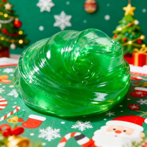Miniatura 3 de Slime de Cristal de Navidad Rosa y Verde de 2 Paquetes para Niños, Slime para Medias de Navidad para Niños - Kit de Juguetes de Slime, Regalos