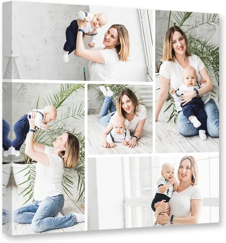 Miniatura 15 de DOARTDO 6 fotos de collage de fotos en lienzo, impresiones en lienzo personalizadas con tu familia, amigos y mascotas, marco de decoración de pared