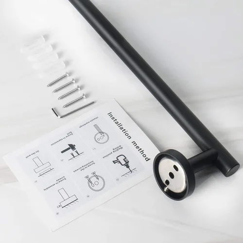 Miniatura 8 de NearMoon - Barra para toallas de baño, soporte de toalla de ducha de acero inoxidable grueso montado en la pared para baño, longitud total de 16