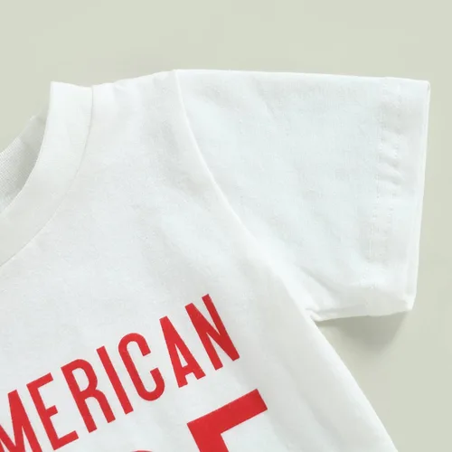 Miniatura 4 de Conjunto de ropa patriótica con estampado americano para el 4 de julio para bebé y niño del 4 de julio