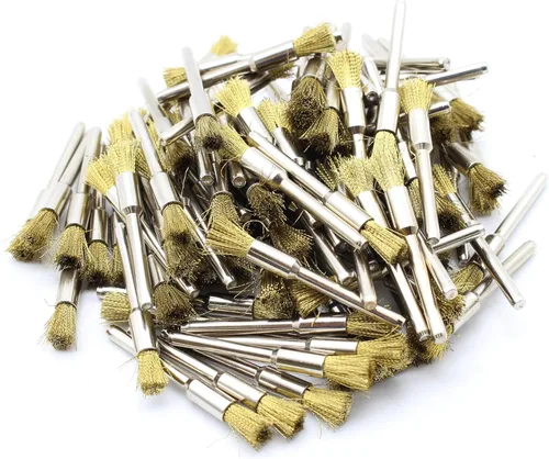 Miniatura 7 de TMAX 10 piezas de cerdas de latón de 1/2 pulgada de taza de alambre de cepillo de rueda con vástago de 1/8 pulgadas para Dremel y otras herramientas