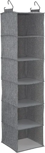 Miniatura 12 de Household Essentials Organizador de armario colgante de lino con 6 estantes, color gris Lino gris