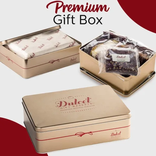 Miniatura 6 de Dulcet Gift Baskets Surtido de brownie de chocolate gourmet, brownie de lata de brownie, delicioso pastel de queso, dulce de azúcar rocoso, ganache