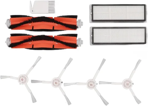 Miniatura 5 de Filtros de cepillo blanco Kit de peine plano para 1C para F9 para 1T para robot aspirador de repuesto, 2 cepillos principales, 2 pantallas