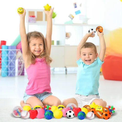 Miniatura 3 de 30 bolas antiestrés, bolas sonrientes de estrés de 2 pulgadas, paquete de bolas de estrés, bolas pequeñas para aliviar el estrés, premios