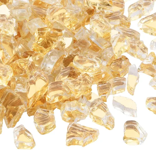 Miniatura 16 de Vidrio para hoguera de 10 libras, rocas de vidrio templado reflectante de cobre, alto brillo, apto para mesa de fogata de gas natural y propano