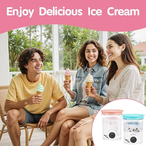 Miniatura 6 de Paquete de 4 pintas y tapas de remolinos de crema para máquina de helados Ninja serie NC700, recipientes de crema de repuesto para máquinas