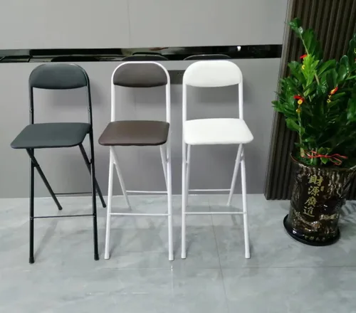 Miniatura 5 de Taburetes de bar plegables – Sillas plegables portátiles con asientos acolchados – Silla plegable alta para bar, oficina y más – Fácil de almacenar