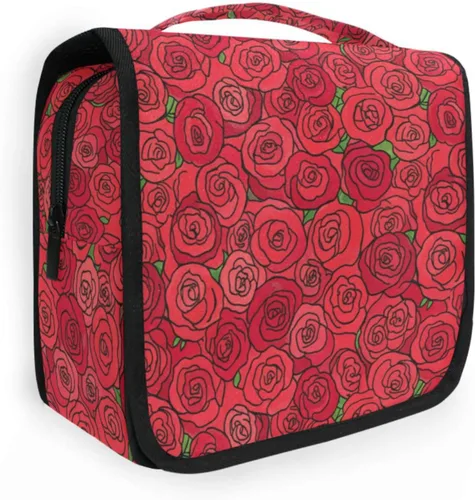 Miniatura 26 de MNSRUU Neceser colgante con diseño de calavera y girasol, bolsa de maquillaje de viaje para artículos de tocador, organizador de artículos