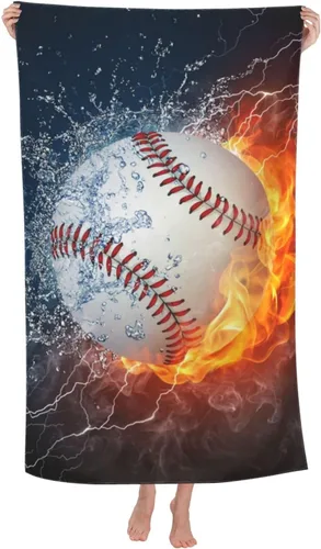 Miniatura 13 de VOOHDDY Toalla de playa deportiva con pelota de fútbol americano, grande, suave, absorbente, de secado rápido, toallas de baño de gran