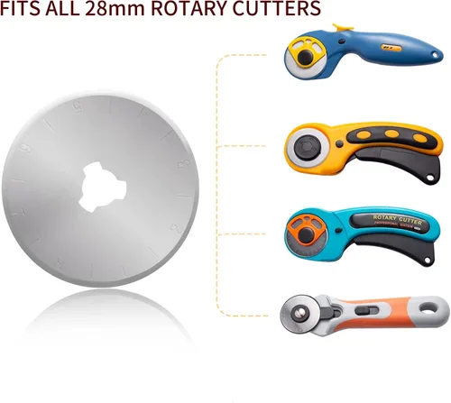 Miniatura 4 de Cuchillas de corte rotativas de 0.116 pulgadas, paquete de 10 cuchillas de repuesto, cortador más afilado para costura, acolchado, tela