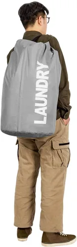 Miniatura 6 de WOWLIVE Bolsa de lavandería plegable extra grande, cesta de lavandería plegable, para mochila, ropa sucia, cesta impermeable para dormitorio (gris)