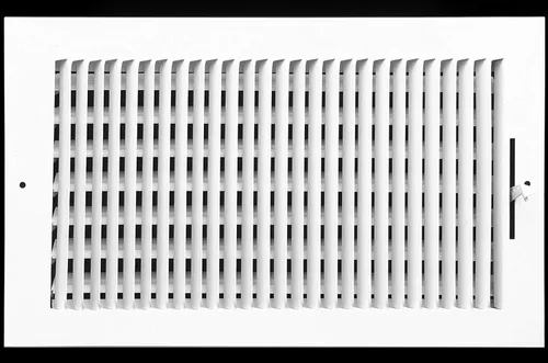 Miniatura 30 de Rejilla de suministro de aire de 3 vías de 10 pulgadas x 6 pulgadas - Tapa de ventilación y difusor - Cara plana estampada - Blanco.