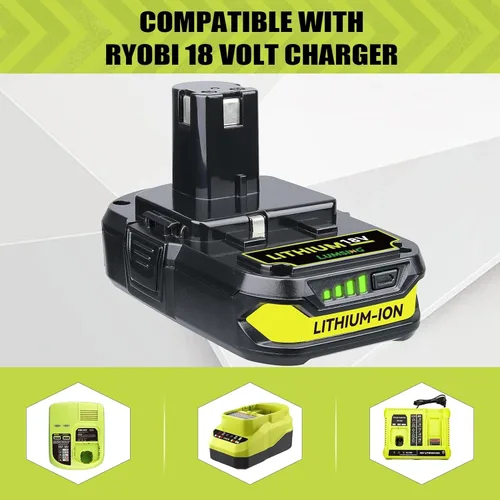 Miniatura 6 de Paquete de 2 herramientas eléctricas inalámbricas Ryobi de repuesto para batería Ryobi de 18 V de iones de litio de 3.6 Ah