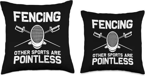 Miniatura 3 de Best Fencing Gift Fencing Accessories & Stuff Divertido diseño para hombres, mujeres, niños, esgrima, cojín deportivo, 16 x 16 pulgadas, multicolor