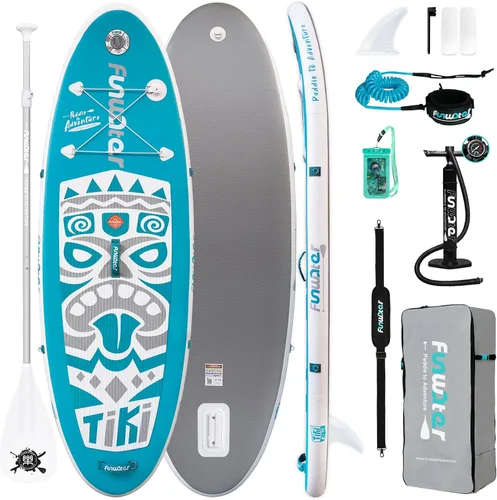 Miniatura 20 de FunWater 8'/10'/10'6"/11'6" Inflatable Stand Up Paddle Board with Premium SUP Paddleboard Accessories, Wide Stable Anti-Slip EVA Deck,Paddle Boards
