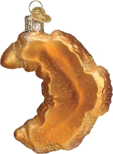 Miniatura 2 de Old World Christmas - Adorno de vidrio soplado en forma de croissant para árbol de Navidad, decoración festiva artesanal, colección de desayuno