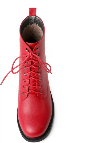 Miniatura 86 de ROSERWISH Botas altas de tacón bajo y grueso para mujer, con cordones, cómodas, modernas, con puntera redonda, de 2.5 pulgadas