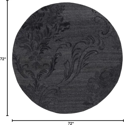 Miniatura 2 de SAFAVIEH Jardin Collection - Alfombra redonda de 6 pies, color negro, lana hecha a mano, ideal para zonas de alto tráfico en sala de estar