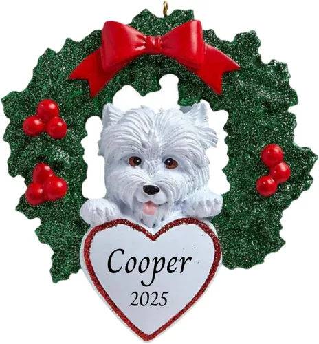 Miniatura 12 de Adornos personalizados para árbol de Navidad 2025 para mascotas, Chihuahua con corona, recuerdo para los amantes de los perros de los cachorros