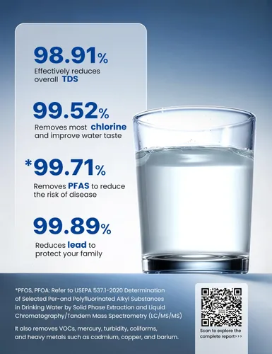 Miniatura 5 de NOVETE Filtro de Agua de Ósmosis Inversa para Encimera, Agua Fría UV hasta 32℉, Certificado NSF/ANSI 42/58, 4:1 Pura a Desagüe, Sin Instalación