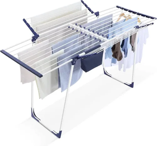 APEXCHASER Tendedero de Ropa - Tendedero Plegable para Interior y Exterior, Tendedero de Mariposa con 10 Clips + Bolsa, Tendedero Plegable para Ropa