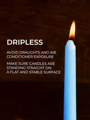 Miniatura 3 de CANDWAX Juego de 4 velas cónicas de 8 pulgadas, velas sin goteo, para cenas, fiestas o bodas, color azul claro
