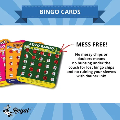 Miniatura 4 de Regal Games Juego de bingo de carreteras interestatales para viaje, cartas de bingo para vacaciones familiares, viajes en automóvil y viajes por