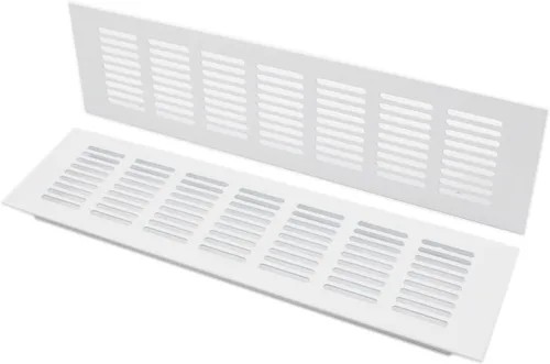 Miniatura 24 de 2 fundas para ventilación de aire, rejilla de ventilación de aleación de aluminio blanca rectangular, cubierta de rejilla de metal para armario