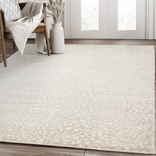 Miniatura 11 de Abani Alfombra de área con estampado de guepardo beige, colección Arto - Alfombra de acento contemporánea y duradera (2'2" x 8')