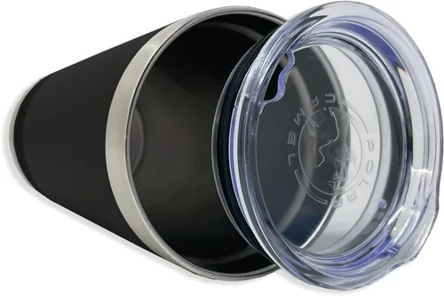 Miniatura 2 de LaserGram Vaso de pinta aislado al vacío de 16 onzas, piano de cola, grabado personalizado incluido (negro)