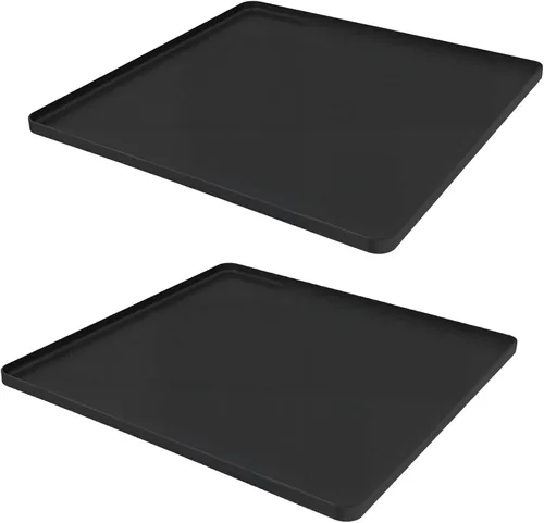 Miniatura 9 de Juego de 2 mini alfombrillas para nevera, 19.7 x 19.7 x 0.6 pulgadas, antideslizantes, gruesas, de silicona, para debajo del refrigerador, bandeja