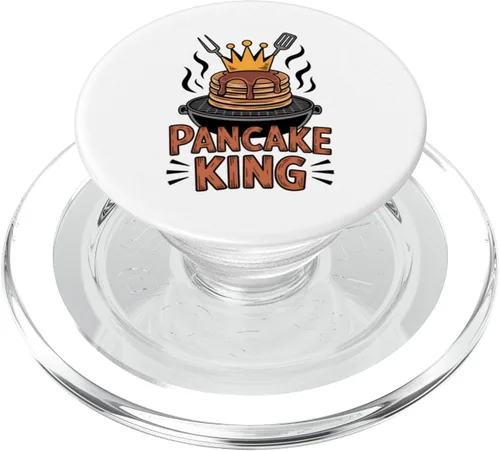 Miniatura 7 de Pancake King Funny Breakfast Lover BBQ Barbecuing Men Women PopSockets Adhesive PopGrip