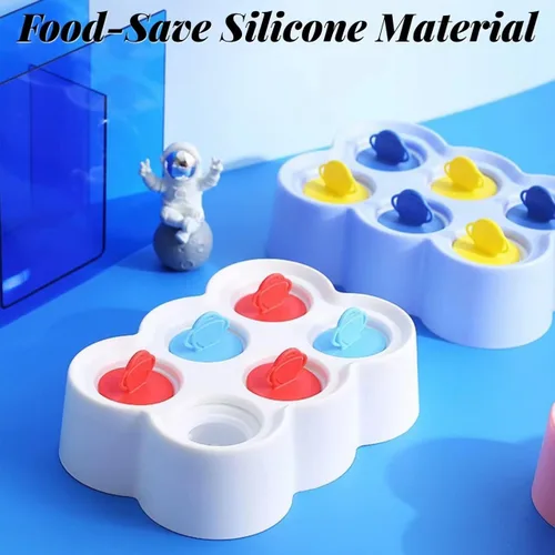 Miniatura 2 de Space Astronauts - Juego de 6 moldes de silicona para hacer paletas de helados, moldes de helado congelados, accesorios de cocina, fácil liberación